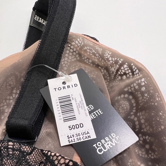 Torrid Peacock Lace Balconette Bra 50DD - Picture 11 of 12